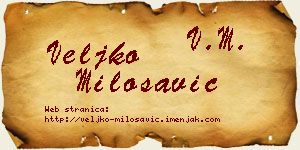 Veljko Milosavić vizit kartica